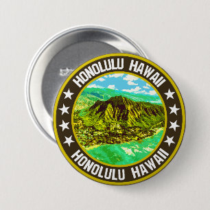 Honolulu 7.5 cm round badge