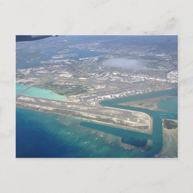 Honolulu Airport from sky Postcard (Front)