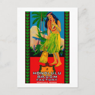 Honolulu Broom Handle LabelHonolulu, HI Postcard