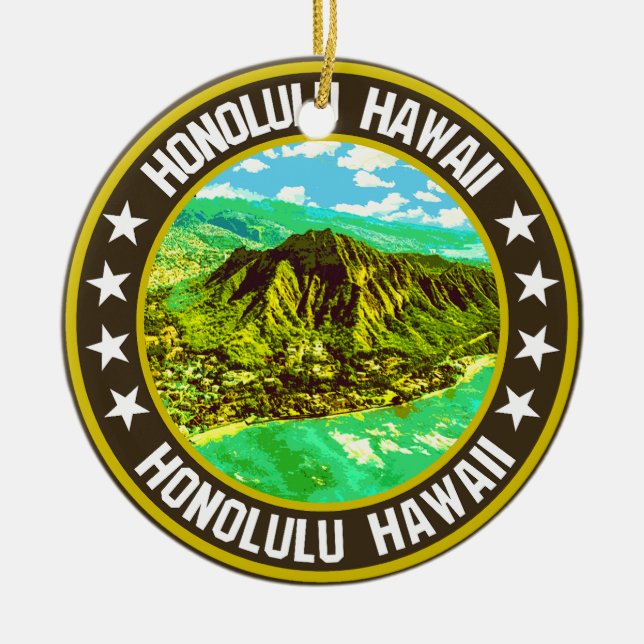 Honolulu                                           ceramic tree decoration (Front)