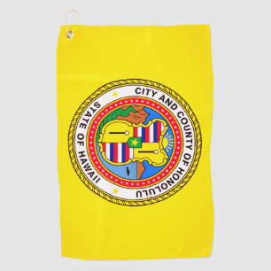 Honolulu City Flag Golf Towel