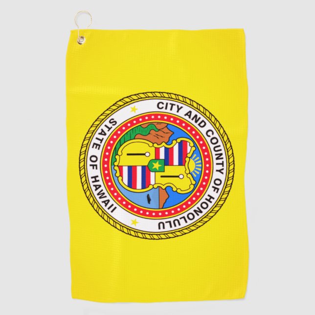 Honolulu City Flag Golf Towel (Front)