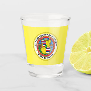 Honolulu city flag shot glass