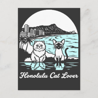 Honolulu City Hawaii Cat Lover Postcard