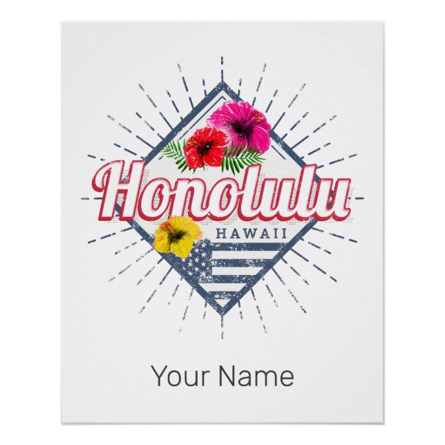 Honolulu City Hawaii United States Vintage USA Poster (Front)