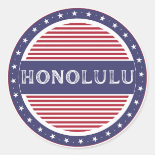 Honolulu City Pride Emblem – American Identity Classic Round Sticker