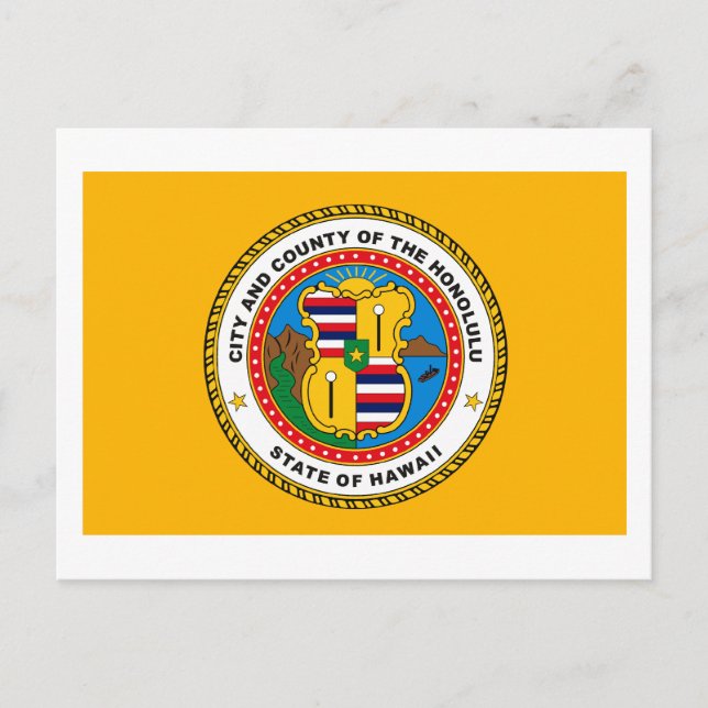 Honolulu Flag Postcard (Front)