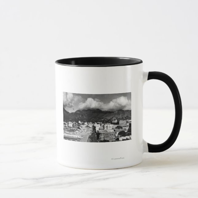 Honolulu, HA - View of City from Aloha Tower Mug (Right)