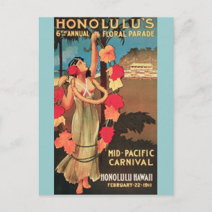 Honolulu, Hawaii 6th Annual Floral Parade 1911 Postcard