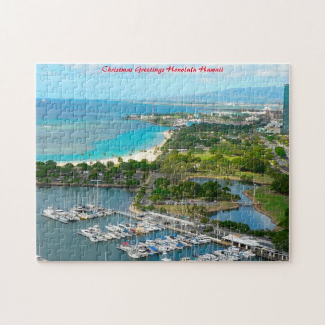 Honolulu  Hawaii. Christmas Greetings Jigsaw Puzzle (Horizontal)