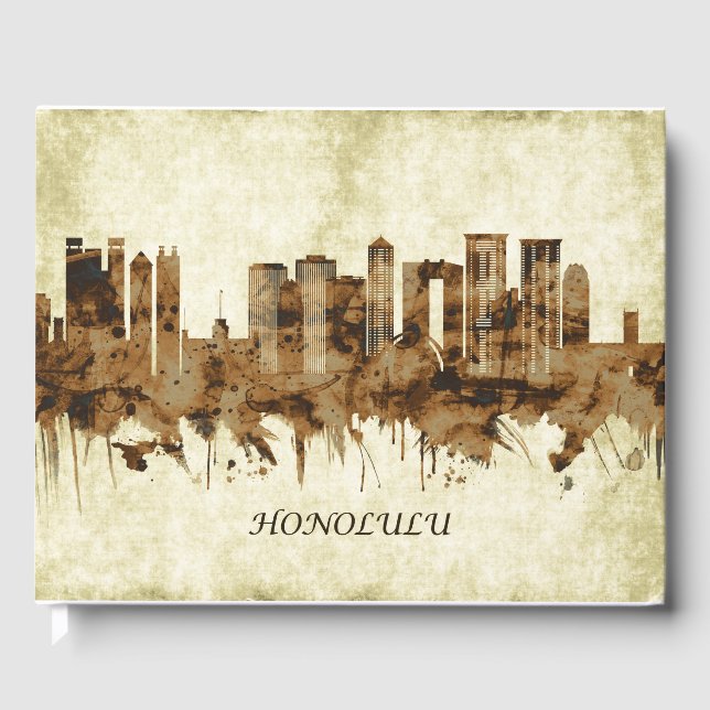 Honolulu Hawaii Cityscape Guest Book (Front)