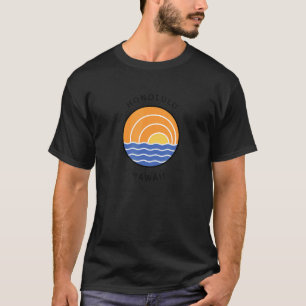 Honolulu Hawaii Colourful Retro Sunset Cool Ocean T-Shirt