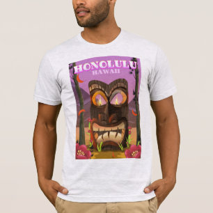 Honolulu Hawaii face mask travel poster T-Shirt