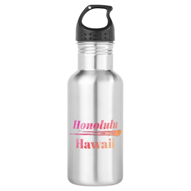 Honolulu Hawaii Low Poly 710 Ml Water Bottle (Front)