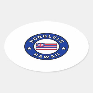 Honolulu Hawaii Oval Sticker
