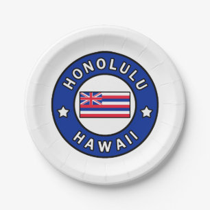 Honolulu Hawaii Paper Plate