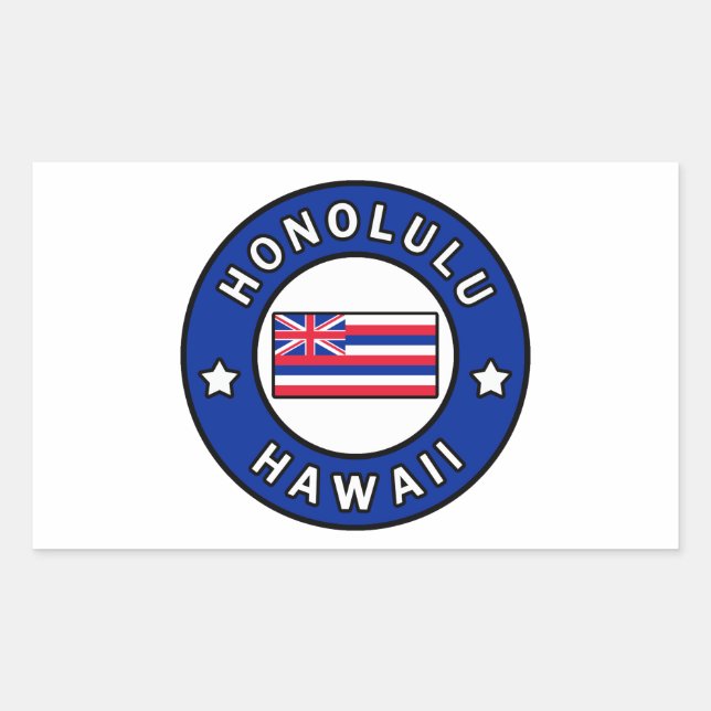 Honolulu Hawaii Rectangular Sticker (Front)
