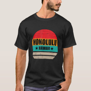 Honolulu Hawaii Retro Vintage Sunset Us State Hono T-Shirt