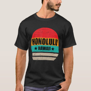 Honolulu Hawaii Retro Vintage Sunset Us State Hono T-Shirt