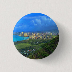 Honolulu, Hawaii Skyline #1 Button