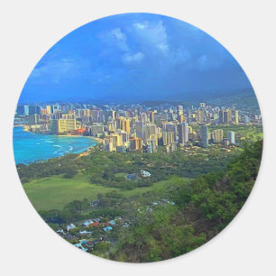 Honolulu, Hawaii Skyline #1 Stickers