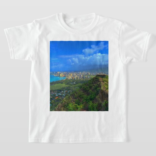 Honolulu, Hawaii Skyline #1 T-shirt (Laydown)