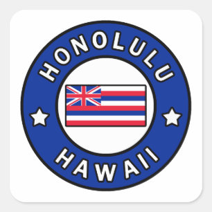 Honolulu Hawaii Square Sticker
