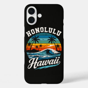 Honolulu Hawaii Surf Sunset iPhone 16 Plus Case