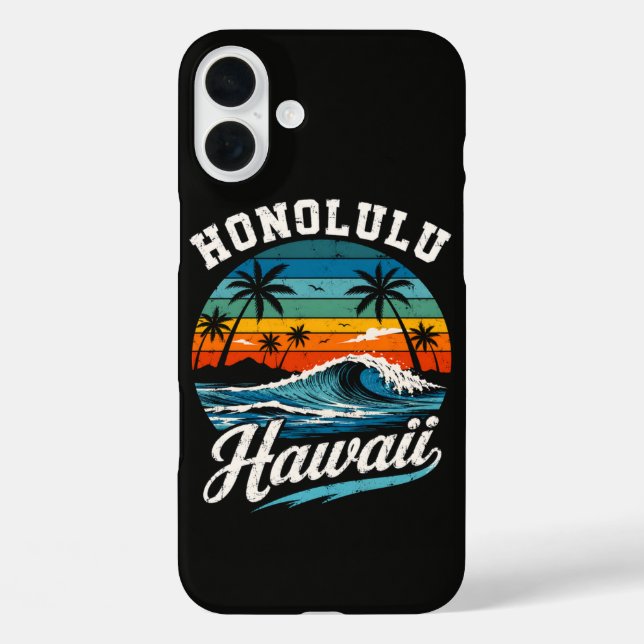 Honolulu Hawaii Surf Sunset Case-Mate iPhone Case (Back)