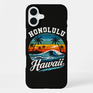Honolulu Hawaii Surf Sunset iPhone 16 Plus Case