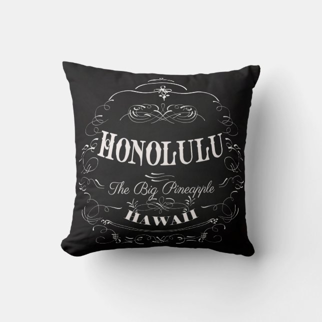 Honolulu, Hawaii - The Big Pineapple Cushion (Front)