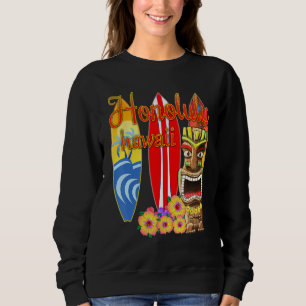 Honolulu Hawaii Tiki Aloha Spirit Sweatshirt