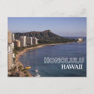 Honolulu, Hawaii Travel Postcard