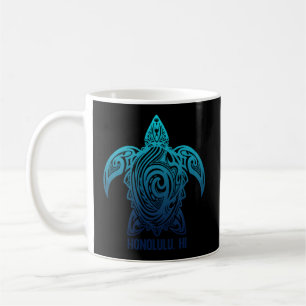 Honolulu Hawaii Tribal Turtle Hawaiian Surfer Scub Coffee Mug