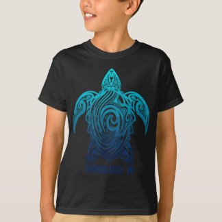 Honolulu Hawaii Tribal Turtle Hawaiian Surfer Scub T-Shirt