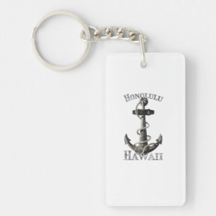 Honolulu Hawaii Vacation Nautical Anchor Sailing Key Ring
