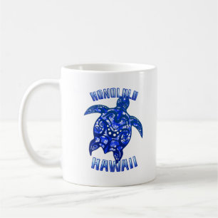 Honolulu Hawaii Vacation Tribal Turtle Coffee Mug