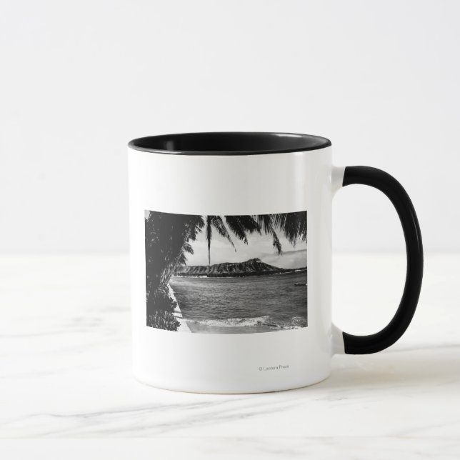 Honolulu, Hawaii - View of Diamond Head Mug (Right)