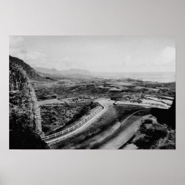 Honolulu, Hawaii - View of the Pali Poster (Front)