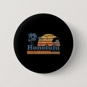 Honolulu Hawaii Vintage Beach Surfing 70s Retro Ha 6 Cm Round Badge