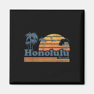 Honolulu Hawaii Vintage Beach Surfing 70s Retro Ha Magnet