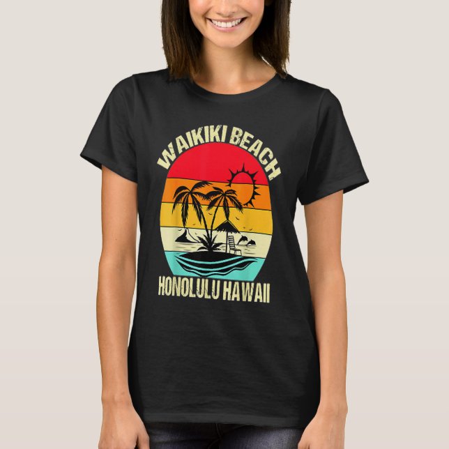 Honolulu Hawaii Waikiki Beach Family Summer Vacati T-Shirt (Front)