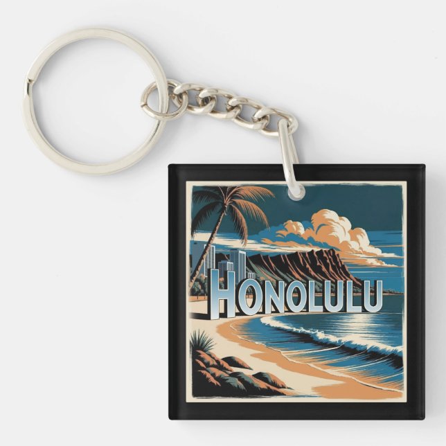 Honolulu O’aho Hawaii Key Ring (Front)