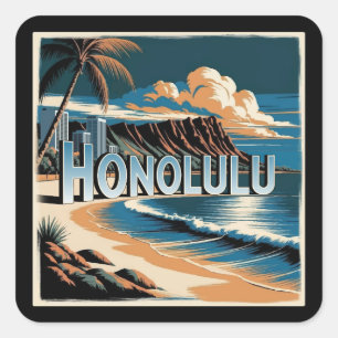 Honolulu O’aho Hawaii Square Sticker
