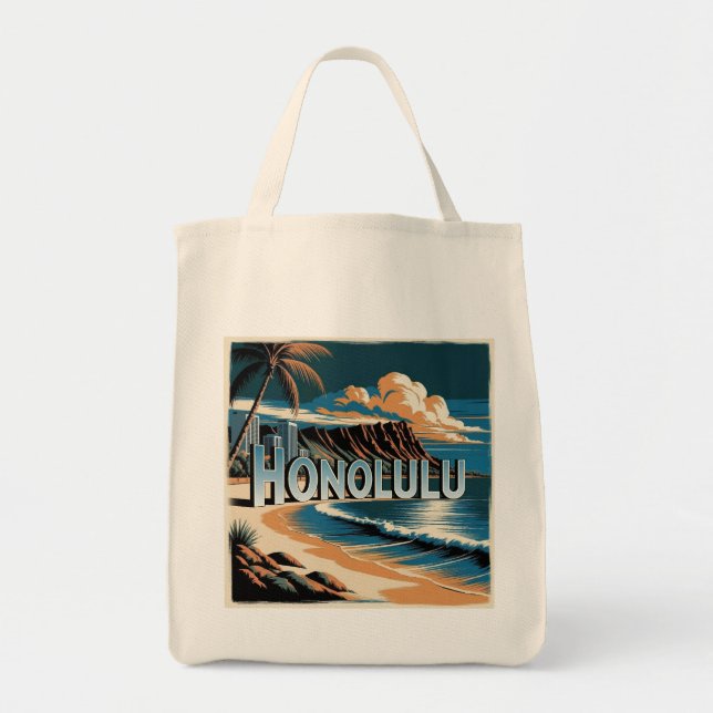 Honolulu O’aho Hawaii Tote Bag (Front)
