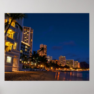 Honolulu, Oahu, Hawaii. Night exposure of Poster