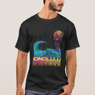 Honolulu  Retro 80s Style Vintage Vaporwave Surf T-Shirt