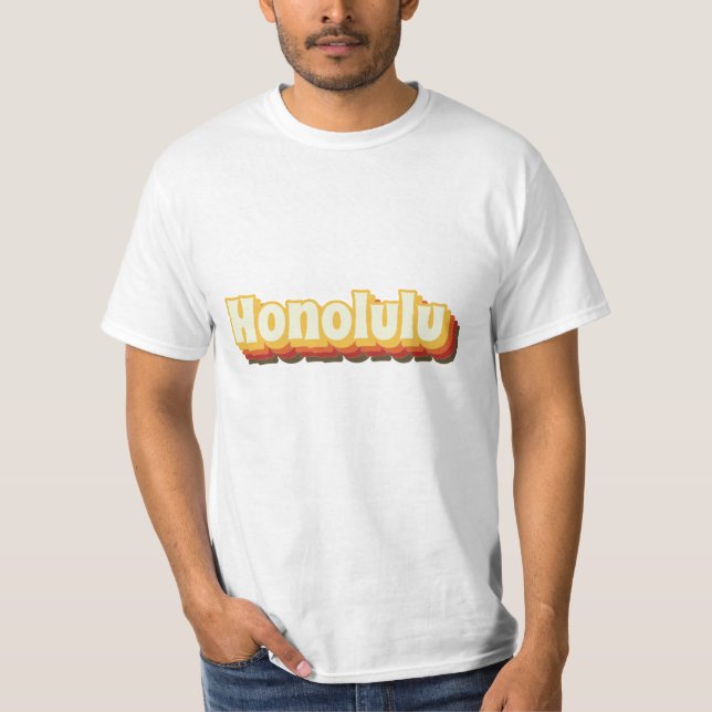 Honolulu Retro Vintage Text T-Shirt (Front)