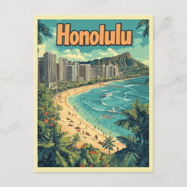 Honolulu - Urban Hawaii Beach  Postcard (Front)