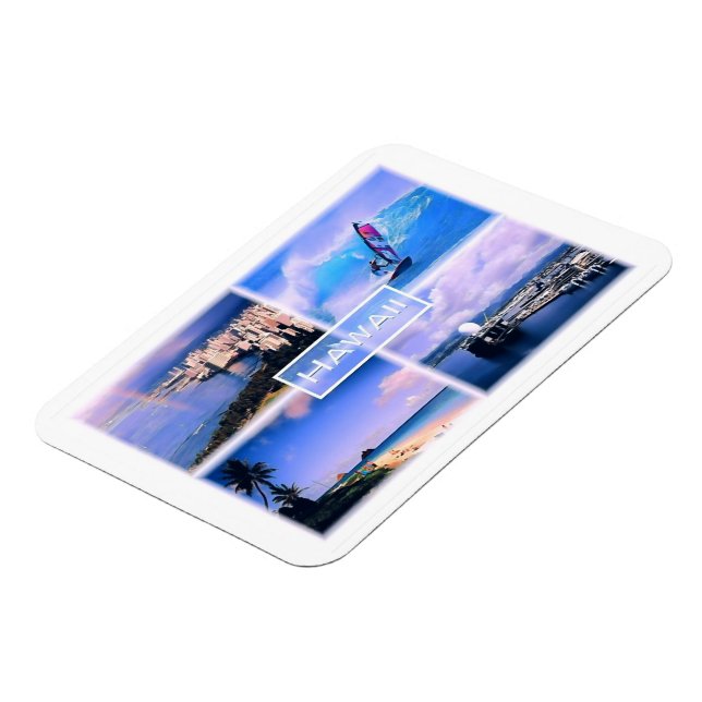 Honolulu view - The Perouse - Lanikai Beach Oahu - Magnet (Left Side)